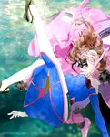  ass brown_eyes brown_hair d.va_(overwatch) deary_me diving_mask diving_mask_on_eyes diving_regulator eyelashes floating_hair highres looking_to_the_side mecha meka_(overwatch) overwatch scuba scuba_gear snorkel solo submerged underwater 