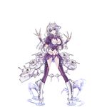  8rats boots bracer braid breasts cannon cleavage cleavage_cutout eyepatch full_body hair_ornament knife large_breasts long_hair looking_at_viewer machinery midriff navel official_art puffy_short_sleeves puffy_sleeves purple_eyes purple_legwear rigging short_sleeves side_braid silver_hair single_braid sirius_(zhan_jian_shao_nyu) skirt solo thighhighs throwing_knife transparent_background turret water wavy_hair weapon zhan_jian_shao_nyu 