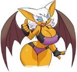  anthro bat big_breasts bigdad blue_eyes bra breasts cleavage clothed clothing female hair mammal one_eye_closed rouge_the_bat smile solo sonic_(series) sports_bra thumbs_up underwear white_hair wings wink 
