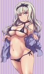  blush breasts idolmaster idolmaster_(classic) jacket large_breasts long_hair navel open_clothes open_jacket shijou_takane smile solo ttomm 