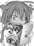  @_@ ahoge blush book book_focus braid breasts doujinshi full-face_blush greyscale hair_flaps hair_ornament hair_over_shoulder holding holding_book kantai_collection manga_(object) medium_breasts meta monochrome naz nipples nude open_mouth pornography reading remodel_(kantai_collection) shigure_(kantai_collection) single_braid solo sweat trembling wavy_mouth 