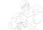  dragon_ball monotone parody senran_kagura sketch tenshinhan yozakura_(senran_kagura) 