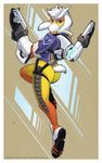  boss_monster butt caprine cosplay crossover female goat gun horn invalid_tag looking_back loupgarou mammal monster overwatch ranged_weapon smile solo symbol toriel tracer_(overwatch) undertale video_games weapon 