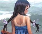  beach black_hair braids close cropped long_hair original range_murata scan tan_lines 