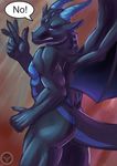  2016 anthro but butt claws dragon horn invalid_tag jaken_wolfy looking_at_viewer male nude reptile scales scalie simple_background smile solo standing teeth wings 