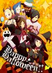  amano_maya blonde_hair blue_eyes breasts cleavage halloween highres jack_frost kurosu_jun lisa_silverman medium_breasts mishina_eikichi multiple_boys multiple_girls persona persona_2 short_hair smile suou_tatsuya u-ka_(pixiv5407) 