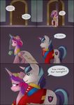  2016 absurd_res clothed clothing comic cutie_mark dialogue door dress duo english_text equine eye_contact female feral flower friendship_is_magic fur hair hi_res horn inside magic male mammal multicolored_hair my_little_pony oouichi pink_fur plant princess_cadance_(mlp) purple_eyes shining_armor_(mlp) text unicorn uniform white_fur winged_unicorn wings 