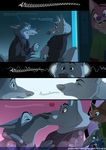  &lt;3 anhes avoid_posting blush buckteeth canine claws clothed clothing coat disney fox fur gary_(zootopia) green_eyes grey_fur judy_hopps lagomorph larry_(zootopia) long_ears mammal necktie nick_wilde night police_uniform purple_eyes rabbit smile teeth uniform wolf zootopia 