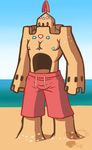  2016 anthro anthrofied beach clothed clothing gaping_mouth kingdomheartskeeper kingdomxathers male muscular muscular_male nintendo nipples palossand pecs pok&eacute;mon pok&eacute;morph sand sand_castle sculpture sea seashell seaside shovel simple_background solo stones swimsuit topless trowel video_games water 