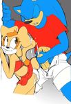  age_difference anthro aval0nx blue_body blue_hair brown_eyes clothed clothing cream_the_rabbit cub cum cum_on_back cumshot erection eyes_closed female hair hedgehog lagomorph male mammal masturbation orgasm panties penile_masturbation penis rabbit skimpy smile sonic_(series) sonic_the_hedgehog underwear young 