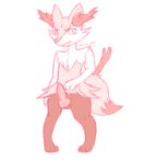  anthro braixen canine chemi_fox confident knot male mammal nintendo penis pok&eacute;mon presenting presenting_penis simple_background solo video_games white_background 