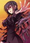  1girl beatrix_bremer black_hair breasts dress large_breasts long_hair muvluv red_eyes schwarzesmarken 