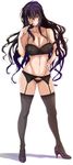  1girl beatrix_bremer black_hair breasts cleavage highheels large_breasts long_hair midriff muvluv navel red_eyes schwarzesmarken 