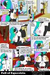  2016 anal anal_penetration anthro anthrofied areola big_breasts breasts broken_horn cervine chair clothing elbow_gloves english_text equine fan_character female forgey friendship_is_magic gloves horn legwear male mammal my_little_pony nipples penetration ponkpank princess_celestia_(mlp) pussy reindeer rubber slave stockings text throne winged_unicorn wings 