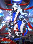  bad_id bad_pixiv_id bare_shoulders blue_eyes blue_hair blue_leotard chaos_drive cockpit company_name copyright_name covered_navel covered_nipples energy gloves hichi highres leotard long_hair looking_at_viewer mecha_musume official_art original smile venus_(chaos_drive) 