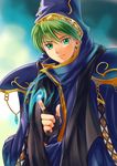  bad_id bad_pixiv_id capelet fingerless_gloves fire_emblem fire_emblem:_monshou_no_nazo gloves green_eyes green_hair hood male_focus marich nemupon_(goodlucky) solo upper_body 