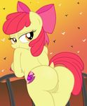  absurd_res an-tonio anthro anus apple_bloom_(mlp) breasts butt cutie_mark earth_pony equine erect_nipples female friendship_is_magic hair hair_ribbon hi_res horse looking_back mammal my_little_pony nipples pony pussy red_hair ribbons side_boob smile solo 