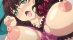  animated animated_gif blush bouncing_breasts breasts green_eyes large_breasts nipples saliva shiny_skin tongue watashi_wa_kairaku_izonshou 
