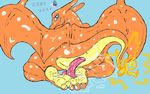 2016 3_toes anthro big_feet blue_eyes charizard claws cooljaybluejay cum cum_everywhere cum_on_back cum_on_feet cum_on_penis disembodied_penis dragon feet female fire foot_fetish foot_focus horn humanoid_penis interspecies looking_at_viewer looking_back male male/female messy ms_paint nintendo on_top orange_scales penis pok&eacute;mon pok&eacute;philia pussy reverse_cowgirl_position scales scalie sex simple_background toes unseen_male vaginal video_games wings 