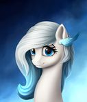  blue_eyes equine eyebrows eyelashes fan_character female feral gradient_background hair horse l1nkoln mammal my_little_pony simple_background smile solo white_hair 