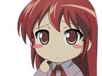  blush chibi highres red_hair shakugan_no_shana shakugan_no_shana-tan shana solo transparent_background vector_trace 