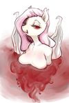  anthro bat blood equine flutterbat_(mlp) fluttershy_(mlp) friendship_is_magic glacierclear hair long_hair looking_at_viewer mammal my_little_pony nude pink_hair red_eyes smile solo wings 