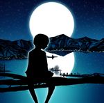  1boy 1girl harada_miyuki looking_at_another moon night outdoors stars tagm 