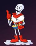  2016 animated_skeleton bone cloak clothing female male papyrus_(undertale) sibsy skeleton solo undead undertale video_games 