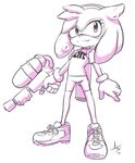 amy_rose anthro aogami clothing crossover female headphones inkling mammal nintendo simple_background sonic_(series) splatoon video_games white_background 