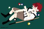  1boy billiards black_legwear child diabolik_lovers eyes_closed full_body kiri_(qoo) male_focus red_hair sakamaki_ayato socks solo suspenders twitter_username younger 