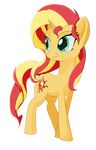  alloco alpha_channel blonde_hair cutie_mark equestria_girls equine eyelashes female feral green_eyes hair hooves horn mammal my_little_pony red_hair simple_background smile solo standing sunset_shimmer_(eg) transparent_background unicorn 