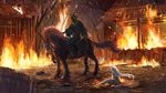  animal fire hirokima horse night_wizard original 