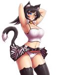  :3 :d ^_^ absurdres animal_band_legwear animal_ears armpits arms_behind_head arms_up badge bangs bell bell_choker black_hair black_legwear blue_eyes bow bow_panties breasts button_badge cameltoe cat_band_legwear cat_ears cat_girl cat_lingerie cat_tail choker cleavage closed_eyes colored_eyelashes contrapposto covered_nipples cowboy_shot crop_top expressive_clothes eyebrows eyebrows_visible_through_hair heterochromia highres hips jingle_bell kat_(mazume) large_breasts lenny_face looking_at_viewer mazume meme_attire midriff miniskirt multicolored_hair navel open_mouth orange_eyes original panties pantyshot pantyshot_(standing) pleated_skirt print_skirt pussy_juice shiny shiny_skin shirt short_hair simple_background skindentation skirt skirt_lift sleeveless smile solo spaghetti_strap standing tail taut_clothes taut_shirt thighhighs two-tone_hair underwear white_background white_hair white_panties white_skirt yellow_eyes 