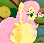  &lt;3 2016 absurd_res anus butt cutie_mark dock equine female feral fluttershy_(mlp) friendship_is_magic godoffury hair half-closed_eyes hi_res horse inside long_hair mammal my_little_pony open_mouth pink_hair pony pussy rear_view solo tongue tongue_out 