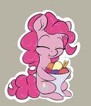 2016 alasou cute cutie_mark dessert earth_pony equine eyes_closed female feral food friendship_is_magic hair hooves horse ice_cream long_hair mammal my_little_pony pink_hair pinkie_pie_(mlp) pony simple_background solo 