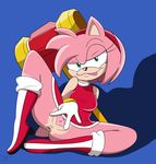  amy_rose anthro anus clothed clothing fur green_eyes hair hammer jigglyknight pink_fur pussy simple_background sonic_(series) spread_pussy spreading teeth tongue tools 