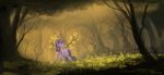  2016 cutie_mark day detailed_background equine female feral forest friendship_is_magic fur grass hair hi_res hooves horn mammal my_little_pony outside purple_eyes purple_fur purple_hair shamanguli solo standing tree twilight_sparkle_(mlp) unicorn 