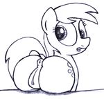  an-tonio anus butt clitoris cutie_mark derpy_hooves_(mlp) equine female feral friendship_is_magic hair looking_back mammal my_little_pony open_mouth pegasus pussy simple_background sketch solo tongue white_background wings 