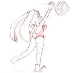  2016 anthro bluechika blush butt clothed clothing cream_the_rabbit female fur lagomorph looking_at_viewer looking_back mammal open_mouth rabbit solo sonic_(series) sport swimsuit volleyball 