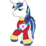  2012 absurd_res alpha_channel blue_eyes clothed clothing equine feral friendship_is_magic fur hair hi_res horn male mammal multicolored_hair my_little_pony shining_armor_(mlp) simple_background smile solo thediscorded transparent_background unicorn uniform white_fur 