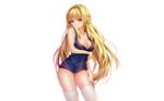  blonde_hair blush breast_hold breasts cleavage erect_nipples gundam_tekketsu_no_orphans kudelia_aina_bernstein long_hair mobile_suit_gundam navel no_bra photoshop purple_eyes pussy see_through thighhighs tidsean uncensored white 