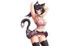  animal_ears bicolored_eyes cameltoe catgirl erect_nipples mazume no_bra photoshop see_through skirt_lift tail thighhighs wet white 