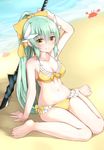  absurdres bikini fate/grand_order fate_(series) hair_ribbon highres kiyohime_(fate/grand_order) kiyohime_(swimsuit_lancer)_(fate) moyoron ponytail ribbon solo swimsuit 