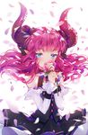  asymmetrical_horns bad_id bad_pixiv_id blue_eyes blush dangmill detached_sleeves elizabeth_bathory_(fate) elizabeth_bathory_(fate)_(all) fate/extra fate/extra_ccc fate_(series) flower highres long_hair petals pink_hair pointy_ears rojiura_satsuki:_chapter_heroine_sanctuary solo star star-shaped_pupils symbol-shaped_pupils two_side_up 