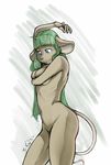  2011 anthro breasts covering covering_self female green_hair hair long_hair mammal mouse nude rodent solo t-kay 