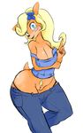  2016 alpha_channel anthro bandicoot big_breasts blush breasts cleavage clothed clothing coco_bandicoot crash_bandicoot_(series) female looking_at_viewer mammal marsupial pussy smile solo treboquet undressing video_games 