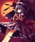  amane_kurumi bat_wings from_below hat highres remilia_scarlet ribbon short_hair solo touhou umbrella wings 