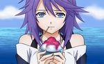  blue_eyes ice_cream lollipop purple_hair rosario+vampire shirayuki_mizore 