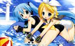  2girls fujima_takuya hatsune_miku kagamine_rin swimsuit vocaloid 