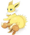  3sthrees ambiguous_gender anus butt canine eevee eeveelution female female/ambiguous jolteon mammal nintendo pok&eacute;mon pussy simple_background video_games white_background 